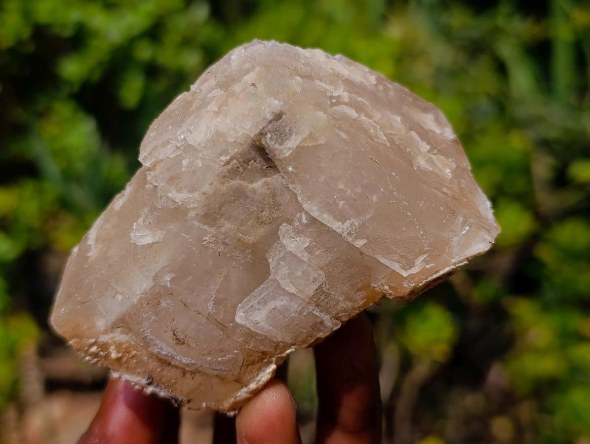 Natural Highly Fluorescent Stacked Lesotho Calcite Rhombohedral Crystal Cluster x 1 From Albert's Mountain, Lesotho