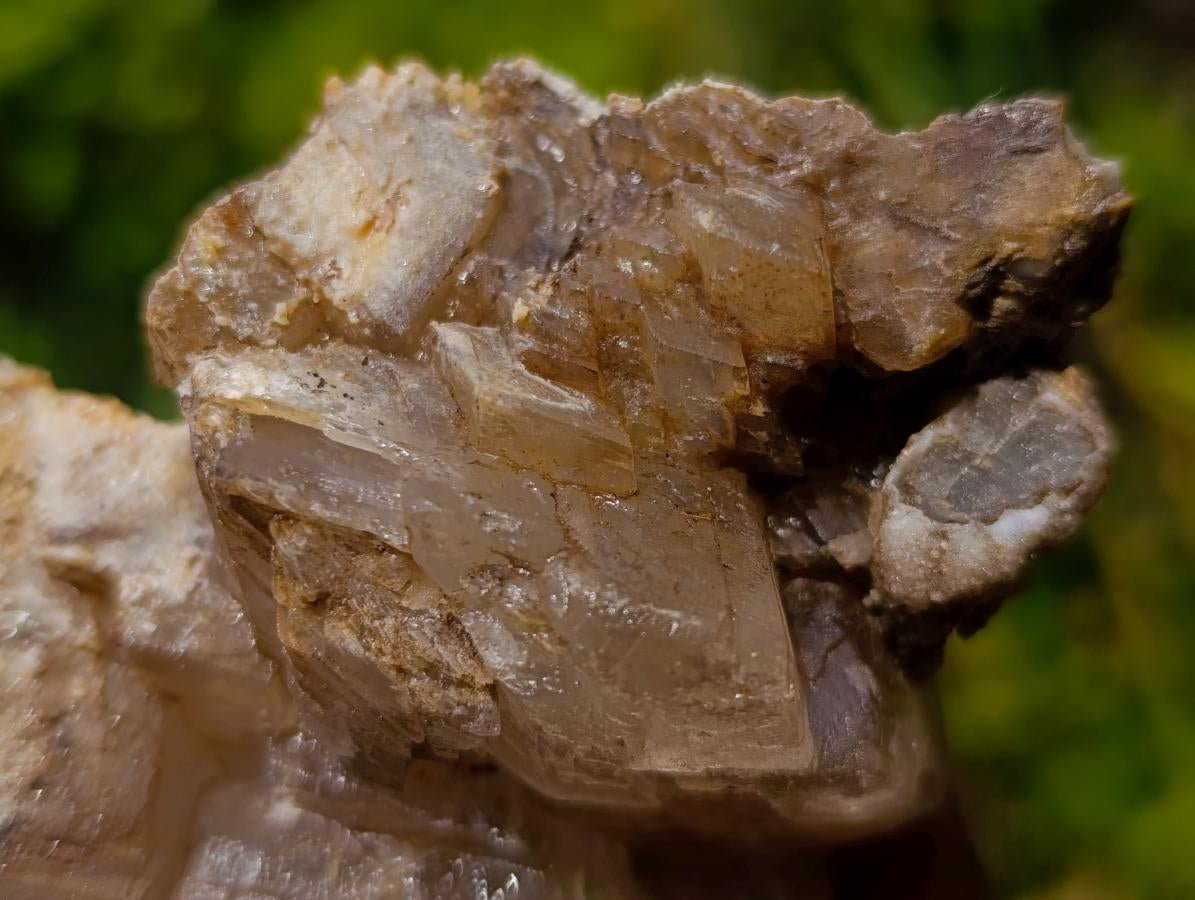 Natural Highly Fluorescent Stacked Lesotho Calcite Rhombohedral Crystal Cluster x 1 From Albert's Mountain, Lesotho