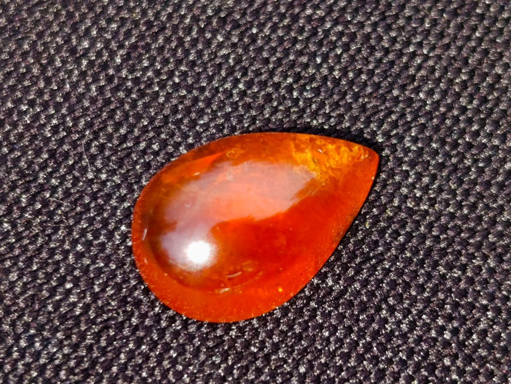 Polished Bright Orange Spessartite Garnet Pear Cut Cabochon x 1 From Sperrgebiet, Namibia