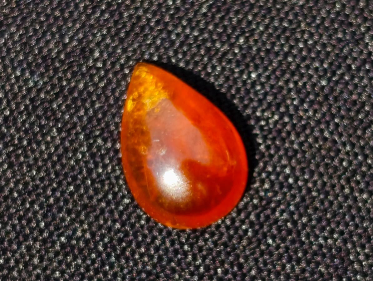 Polished Bright Orange Spessartite Garnet Pear Cut Cabochon x 1 From Sperrgebiet, Namibia