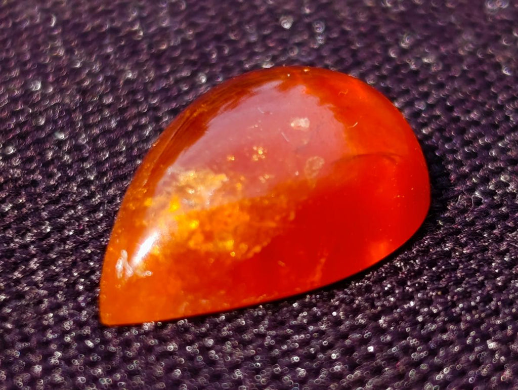 Polished Bright Orange Spessartite Garnet Pear Cut Cabochon x 1 From Sperrgebiet, Namibia