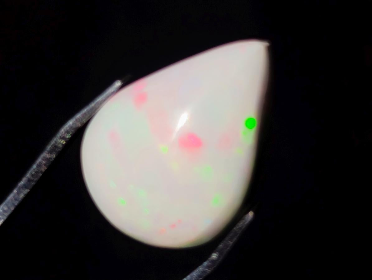Polished Pear Shaped Hydrophane Opal Cabochon x 1 From Welo, Ethiopia