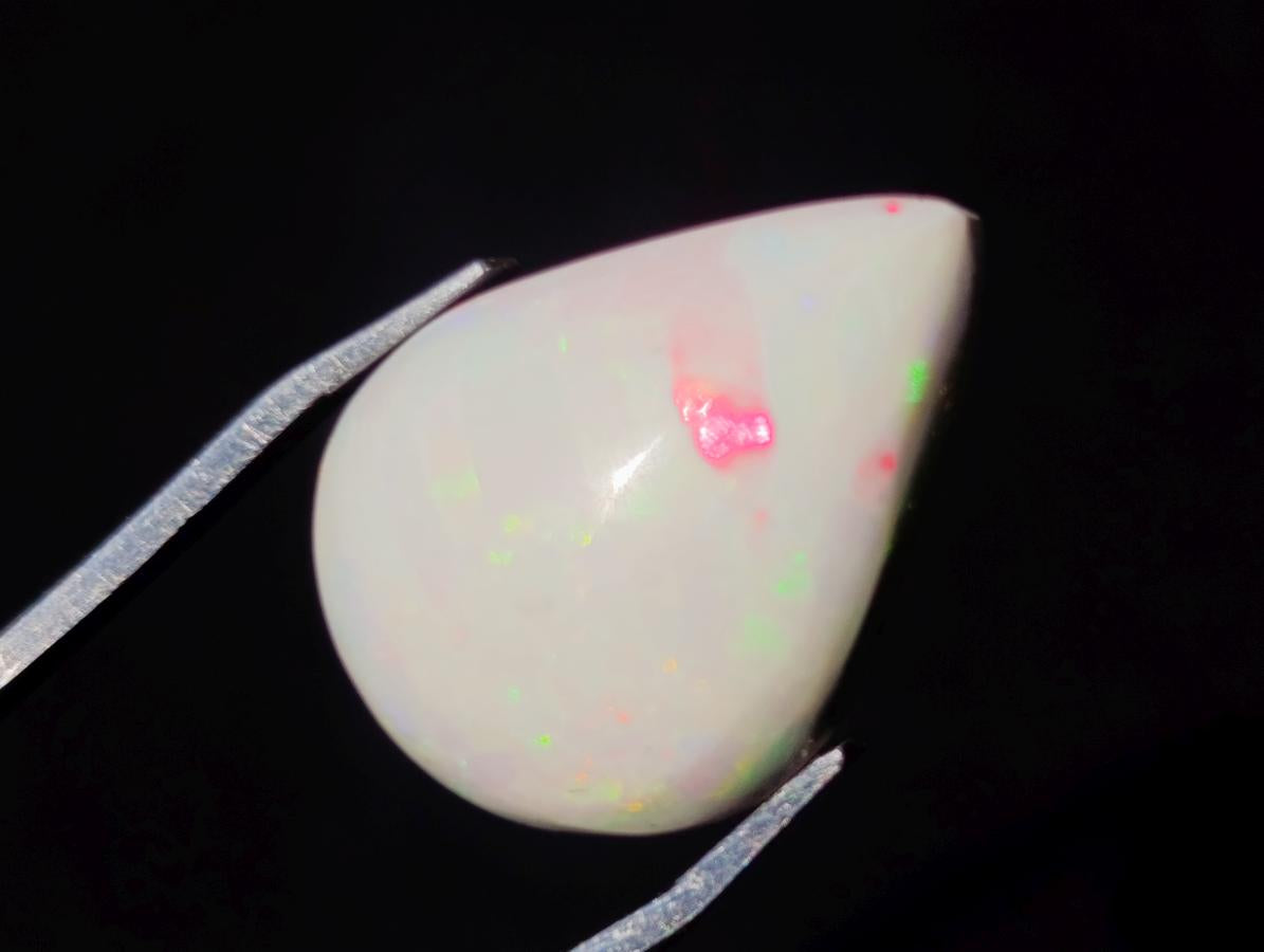 Polished Pear Shaped Hydrophane Opal Cabochon x 1 From Welo, Ethiopia