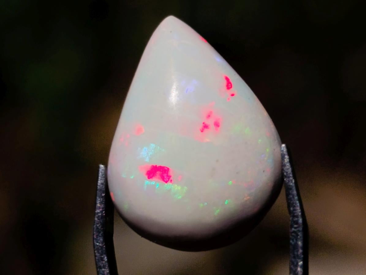 Polished Pear Shaped Hydrophane Opal Cabochon x 1 From Welo, Ethiopia