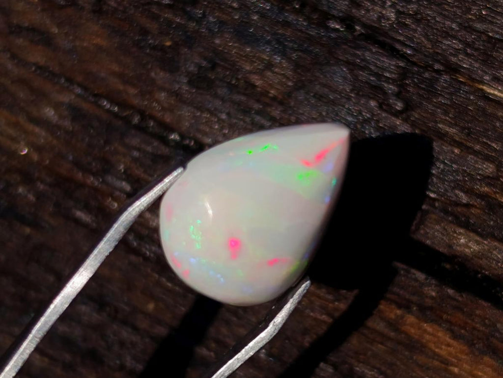 Polished Pear Shaped Hydrophane Opal Cabochon x 1 From Welo, Ethiopia
