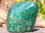 Polished Pair of Chrome Green Verdite Standing Display Piece and Palm Stone x 1 From Zimbabwe