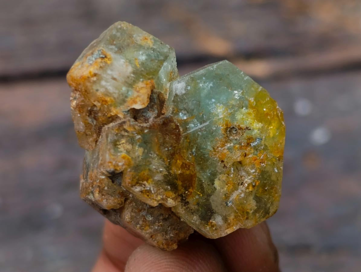 Polished and Natural Mixed Set of 20 African Minerals Crystals and Fossil in a Wooden Display Box x 1 From Southern Africa