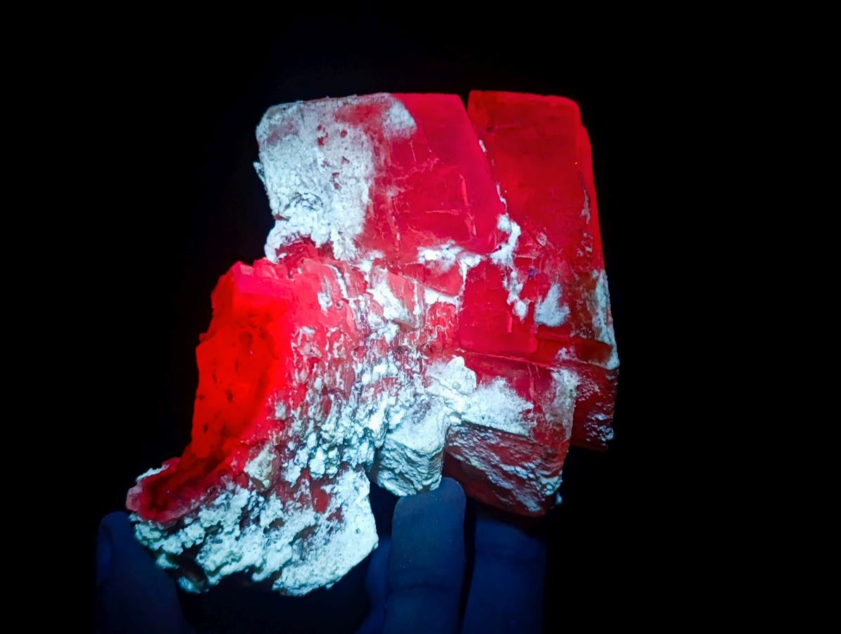 Natural Stacked Highly Fluorescent Lesotho Calcite Rhombohedron Specimen x 1 From Albert's Mountain, Lesotho