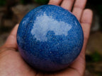 Polished Blue Lazulite Sphere with Wooden Stand x 1 From Madagascar