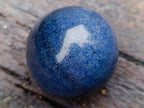 Polished Blue Lazulite Sphere with Wooden Stand x 1 From Madagascar