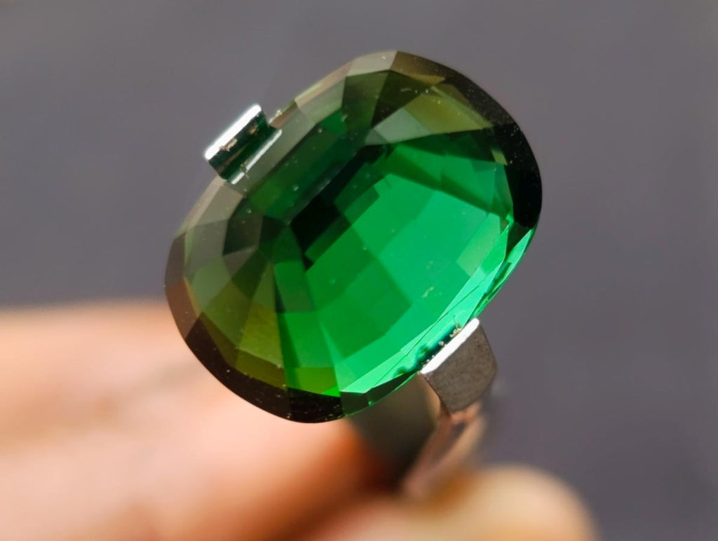 Polished Verdelite Green Tourmaline Cushion Cut Faceted Gemstone x 1 From Karibib, Namibia
