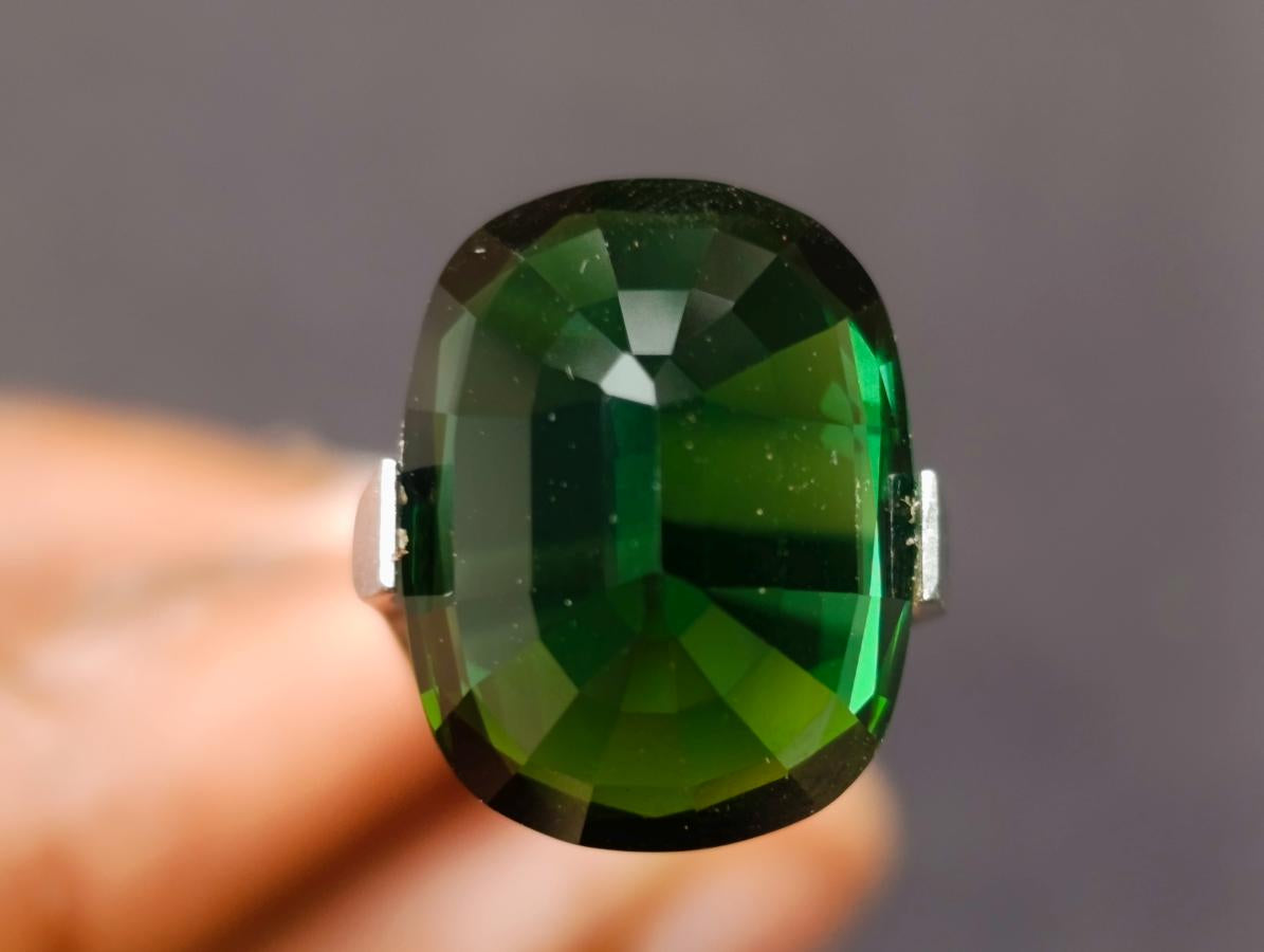 Polished Verdelite Green Tourmaline Cushion Cut Faceted Gemstone x 1 From Karibib, Namibia