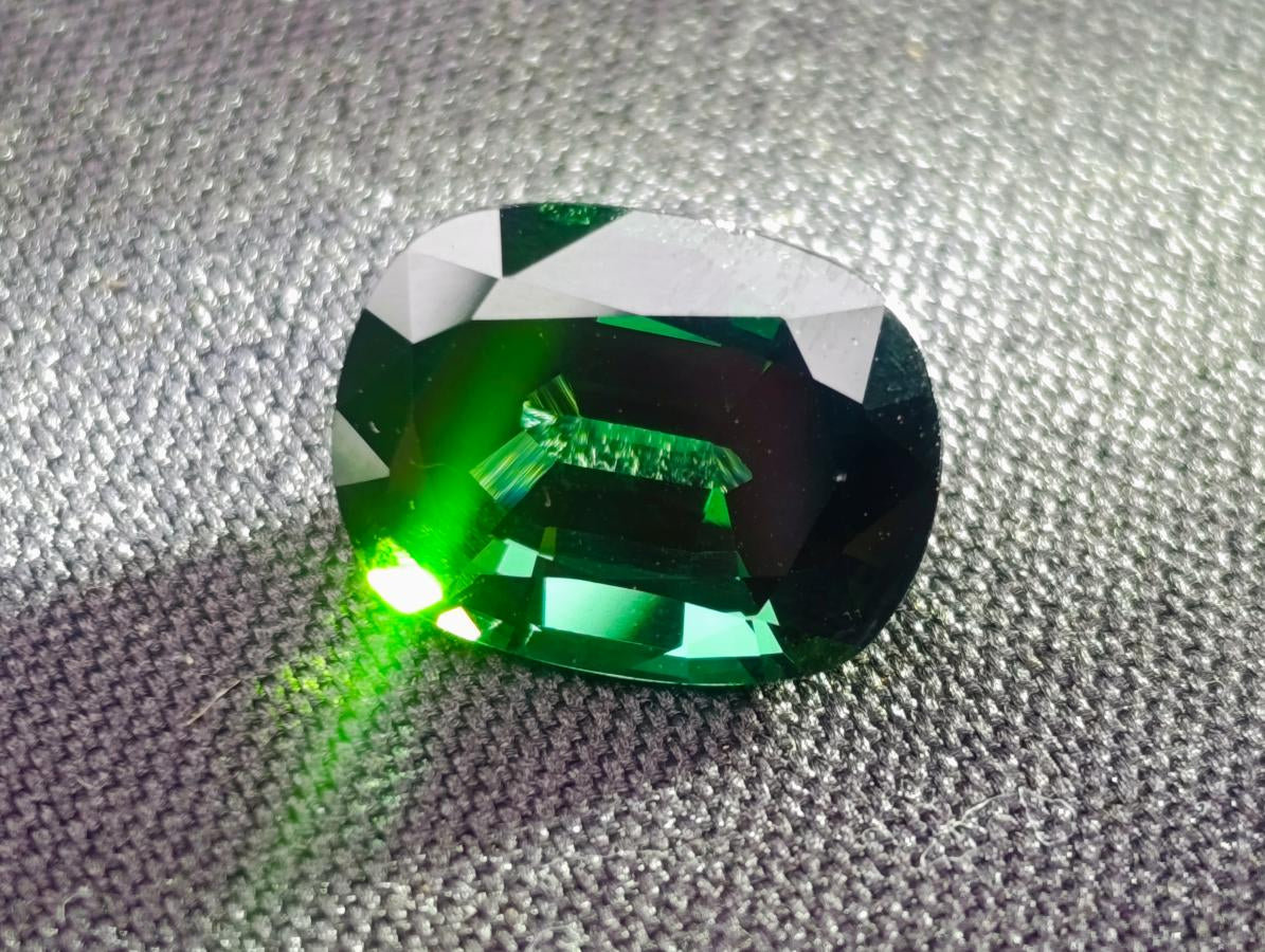 Polished Verdelite Green Tourmaline Cushion Cut Faceted Gemstone x 1 From Karibib, Namibia