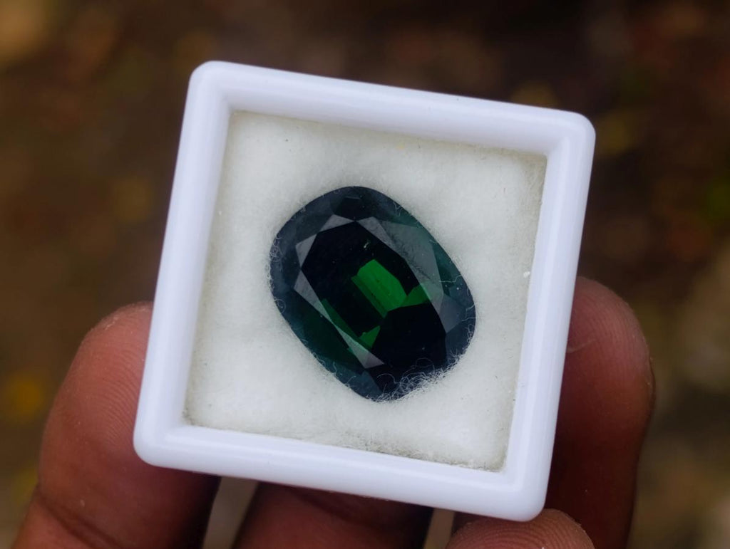 Polished Verdelite Green Tourmaline Cushion Cut Faceted Gemstone x 1 From Karibib, Namibia