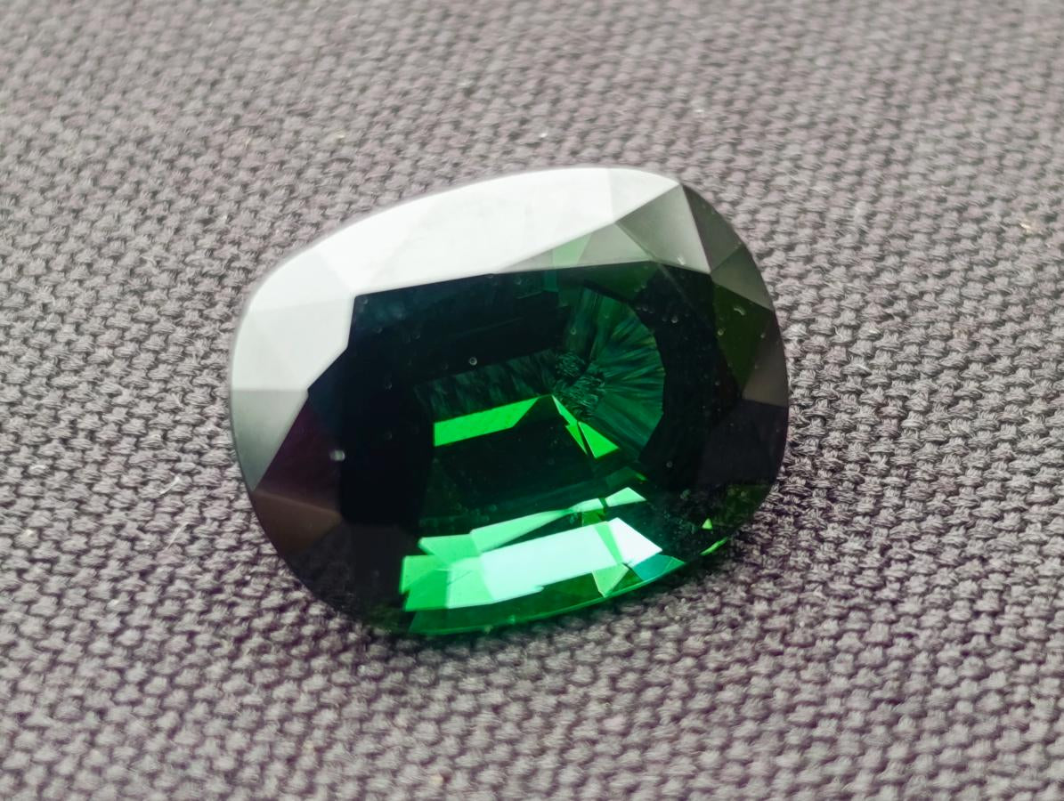 Polished Verdelite Green Tourmaline Cushion Cut Faceted Gemstone x 1 From Karibib, Namibia