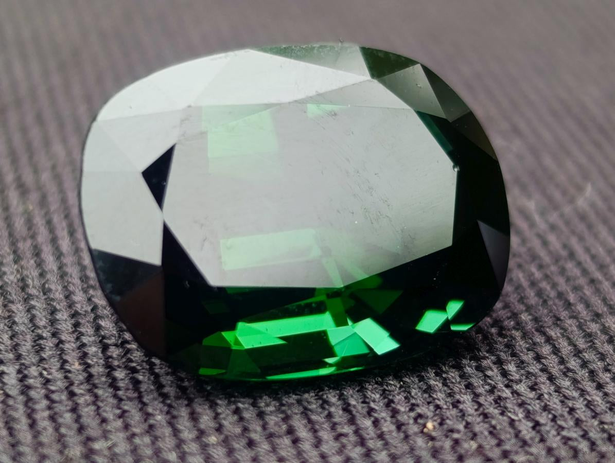 Polished Verdelite Green Tourmaline Cushion Cut Faceted Gemstone x 1 From Karibib, Namibia