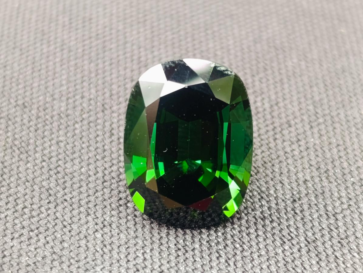 Polished Verdelite Green Tourmaline Cushion Cut Faceted Gemstone x 1 From Karibib, Namibia