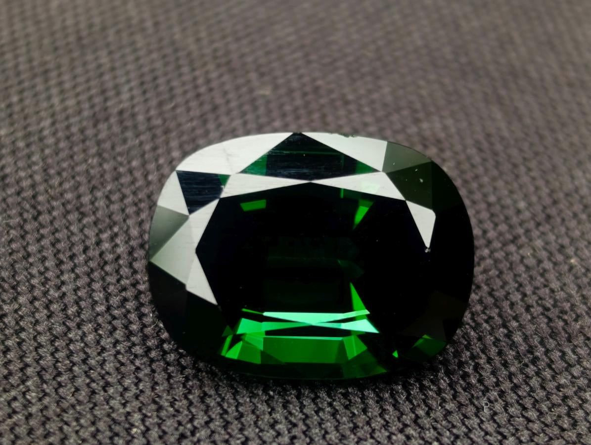 Polished Verdelite Green Tourmaline Cushion Cut Faceted Gemstone x 1 From Karibib, Namibia