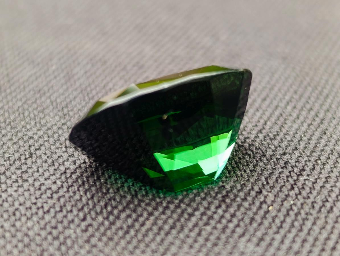 Polished Verdelite Green Tourmaline Cushion Cut Faceted Gemstone x 1 From Karibib, Namibia