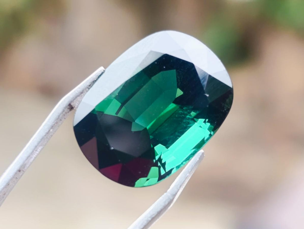 Polished Verdelite Green Tourmaline Cushion Cut Faceted Gemstone x 1 From Karibib, Namibia