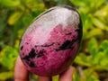 Polished Pink White and Black Banded Rhodonite Gemstone Egg x 1 From Madagascar