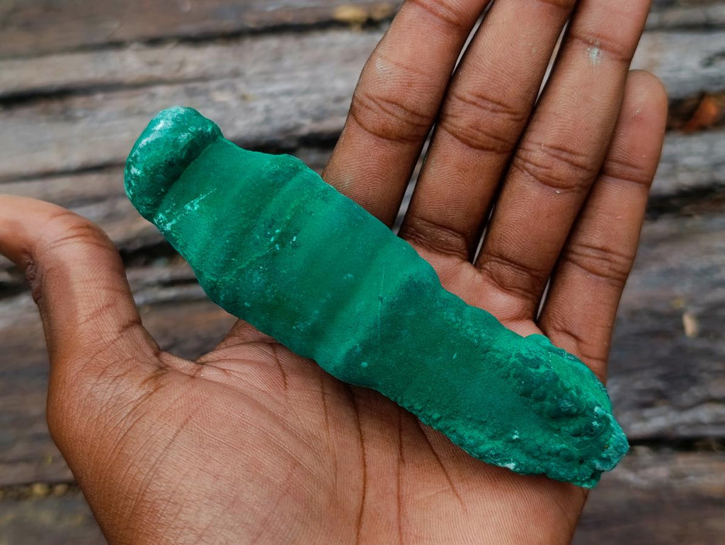 Natural Groovy Long Malachite Stalagmite Specimen x 1 From Kasompe, Congo