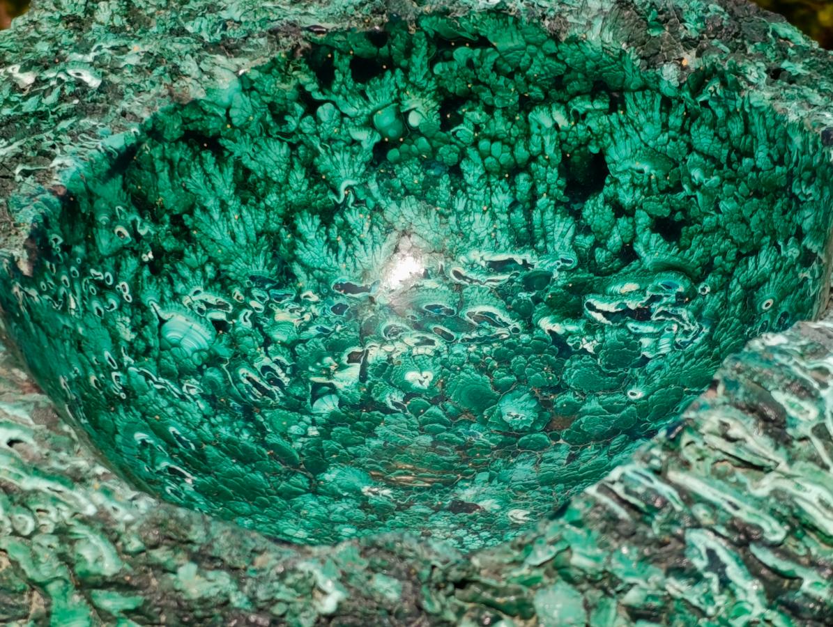 Hand Made Massive and Seriously Impressive Malachite Bowl x 1 From Kasompe, Congo