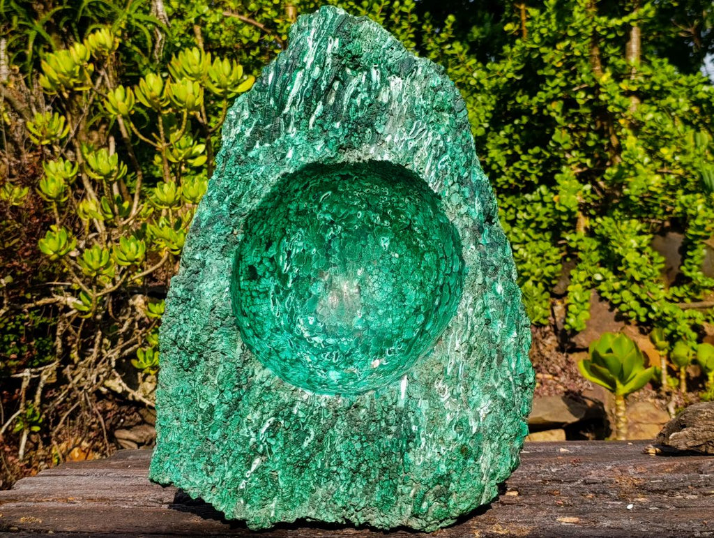 Hand Made Massive and Seriously Impressive Malachite Bowl x 1 From Kasompe, Congo