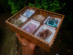 Natural Mixed Collectors Set of 6 African Minerals in a Wooden Display Box x 1 From Southern Africa