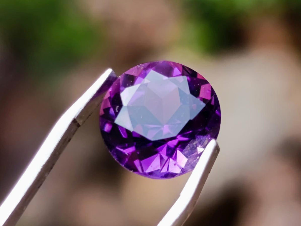Polished Set of 3 Amethyst Faceted Gemstones x 1 From Zambia
