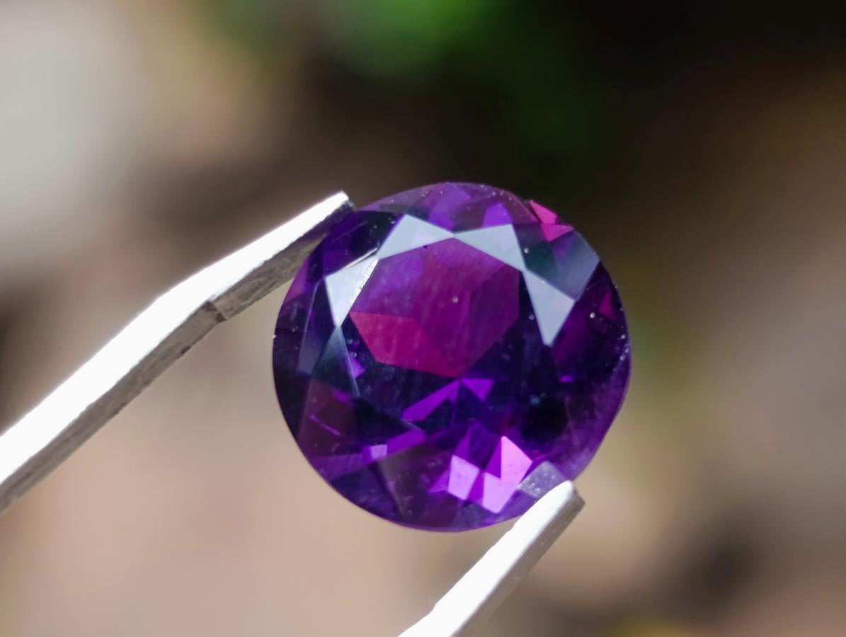 Polished Set of 3 Amethyst Faceted Gemstones x 1 From Zambia