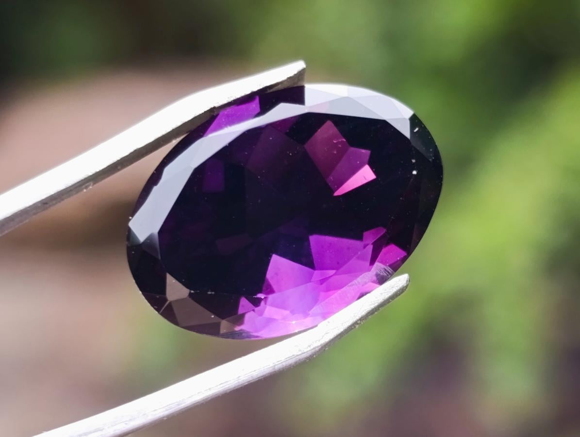 Polished Set of 3 Amethyst Faceted Gemstones x 1 From Zambia