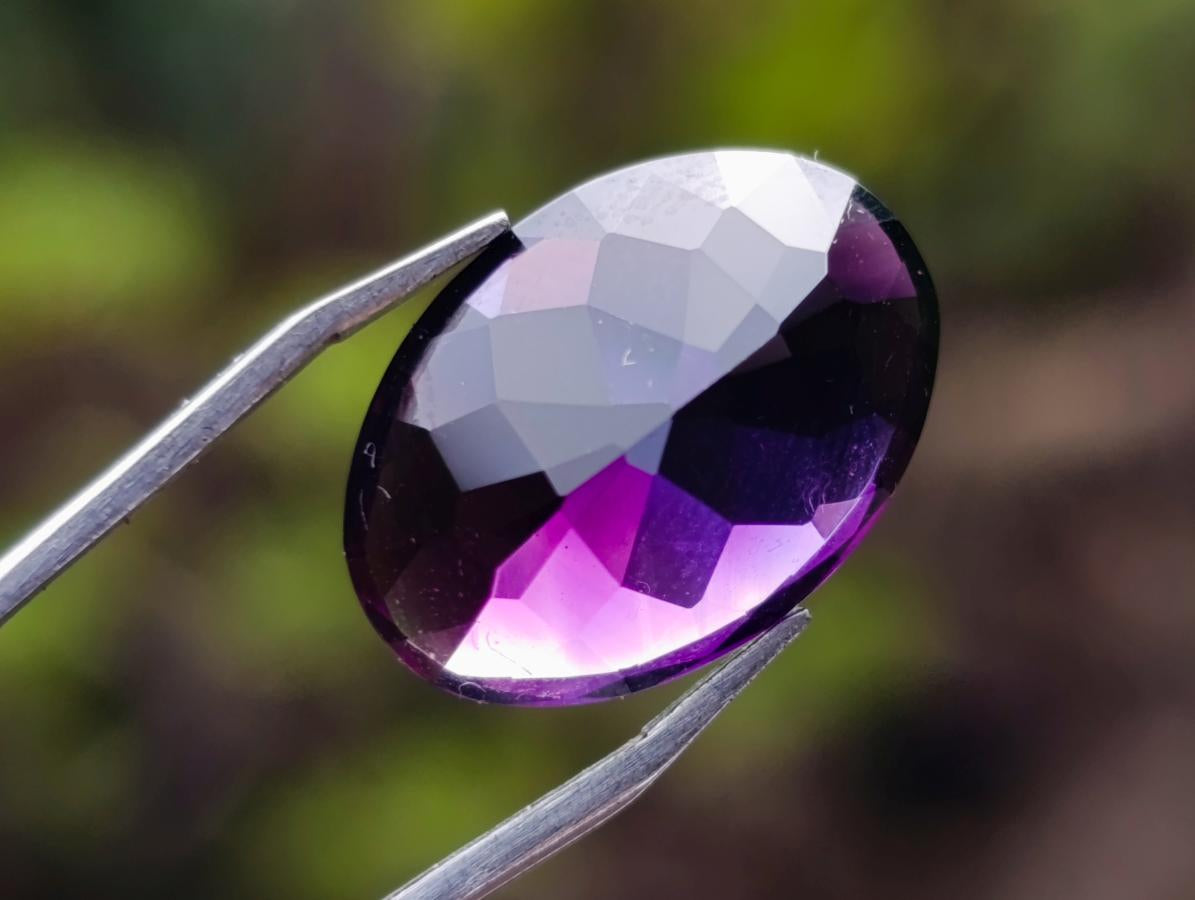 Polished Set of 3 Amethyst Faceted Gemstones x 1 From Zambia