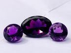 Polished Set of 3 Amethyst Faceted Gemstones x 1 From Zambia