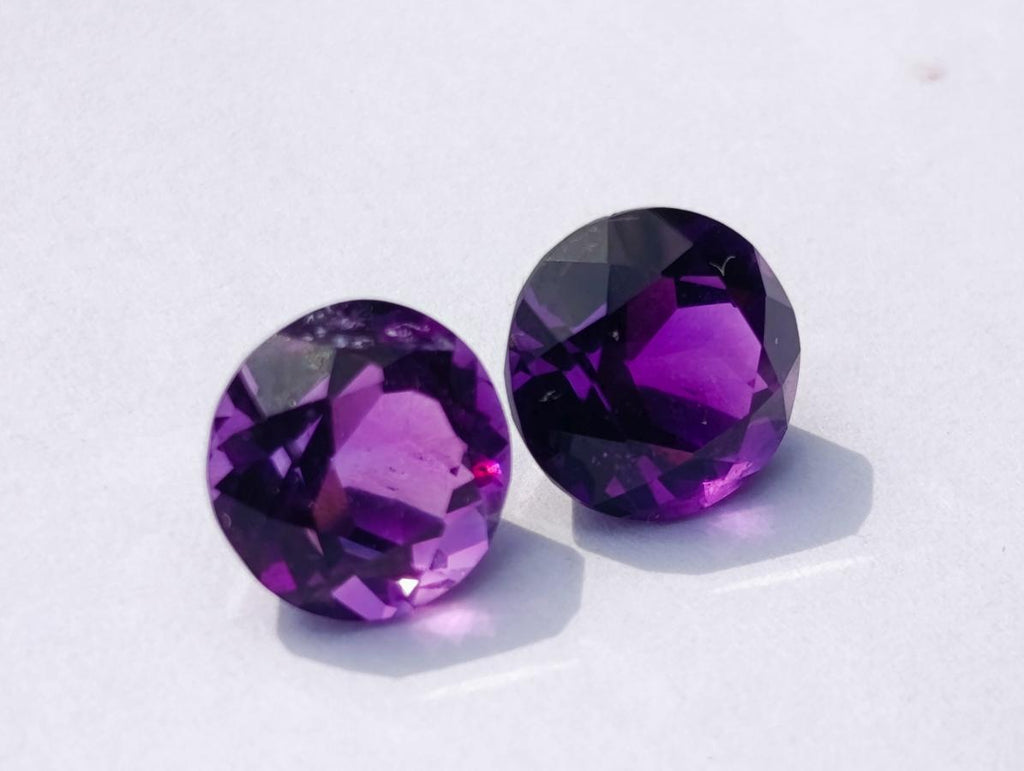 Polished Set of 3 Amethyst Faceted Gemstones x 1 From Zambia