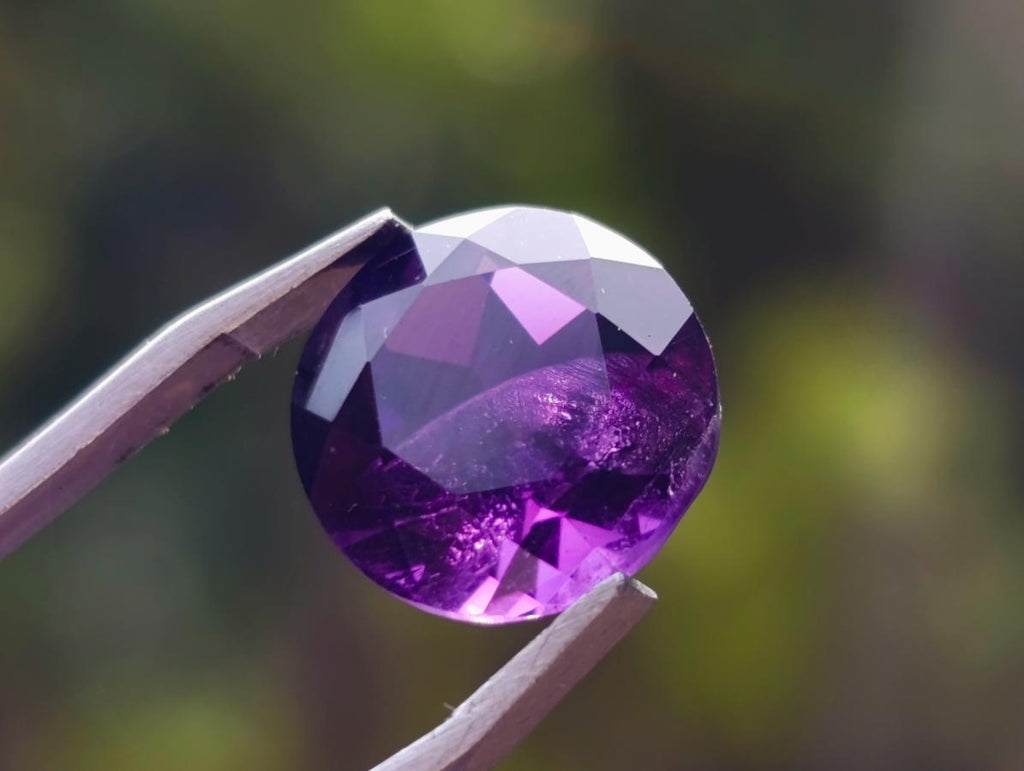 Polished Set of 3 Amethyst Faceted Gemstones x 1 From Zambia