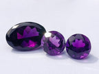 Polished Set of 3 Amethyst Faceted Gemstones x 1 From Zambia