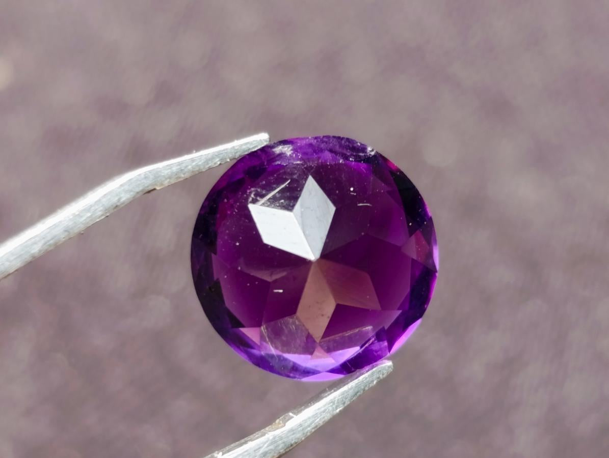 Polished Set of 3 Amethyst Faceted Gemstones x 1 From Zambia