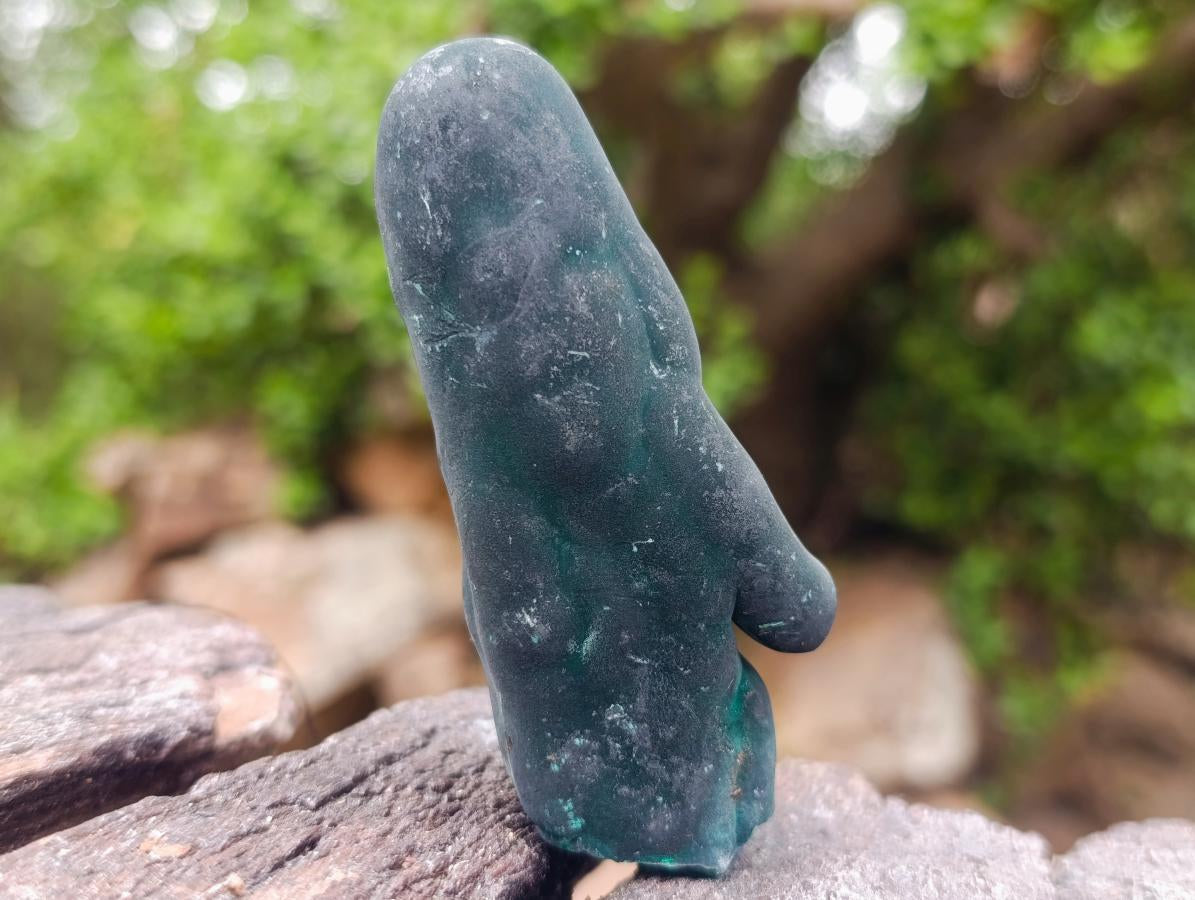 Natural Dark Green Velvet Malachite Stalagmite Specimen x 1 From Kasompe, Congo