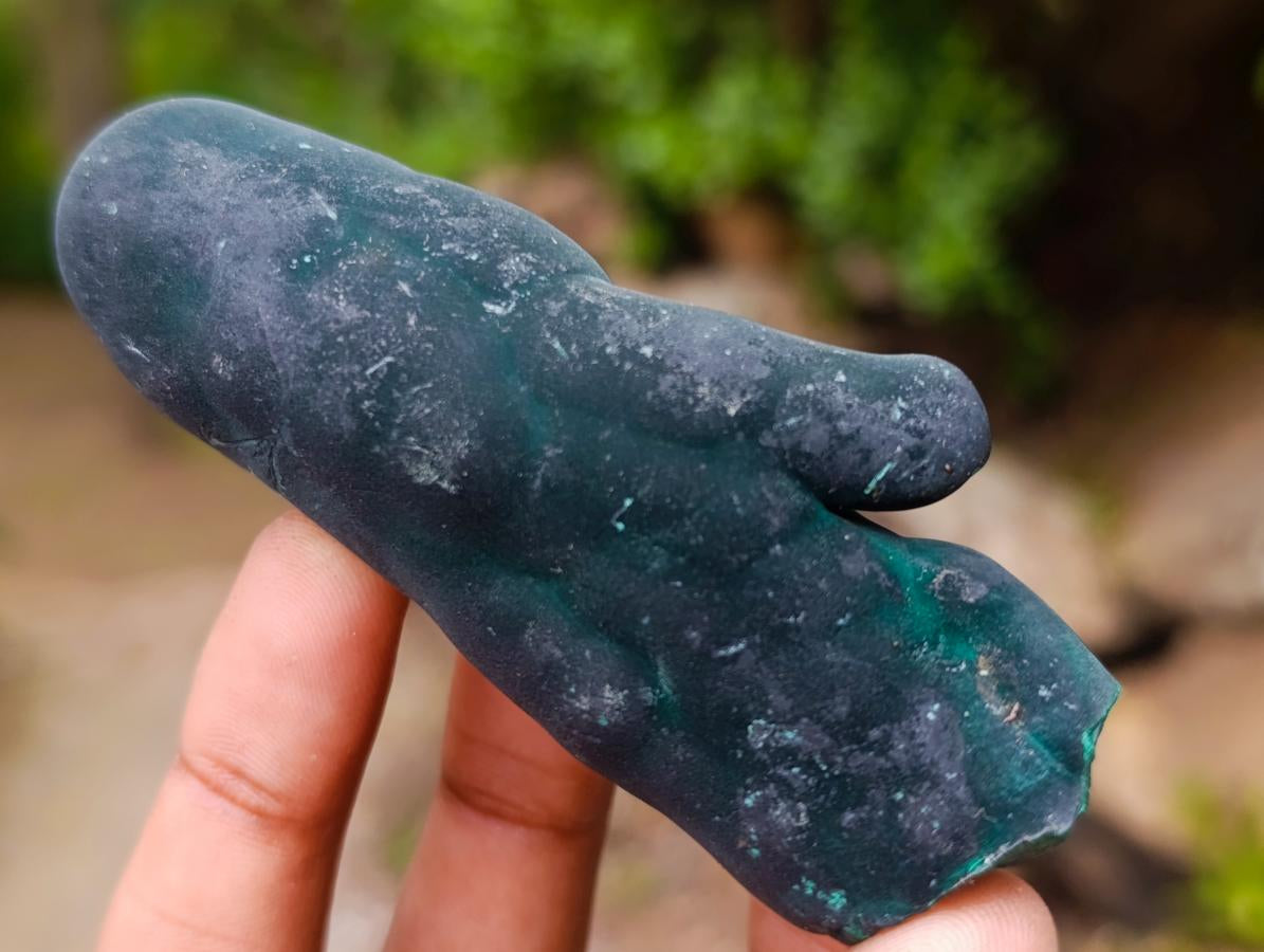 Natural Dark Green Velvet Malachite Stalagmite Specimen x 1 From Kasompe, Congo