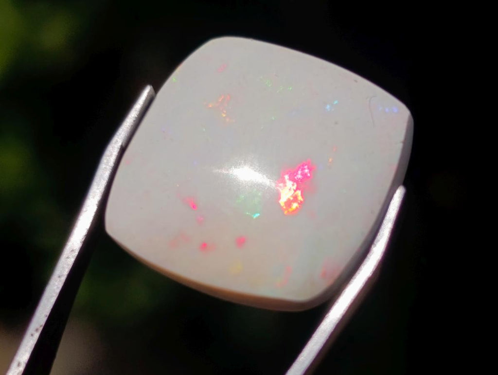 Polished Flashing Square Cut Welo Precious Opal Cabochon x 1 From Welo, Ethiopia