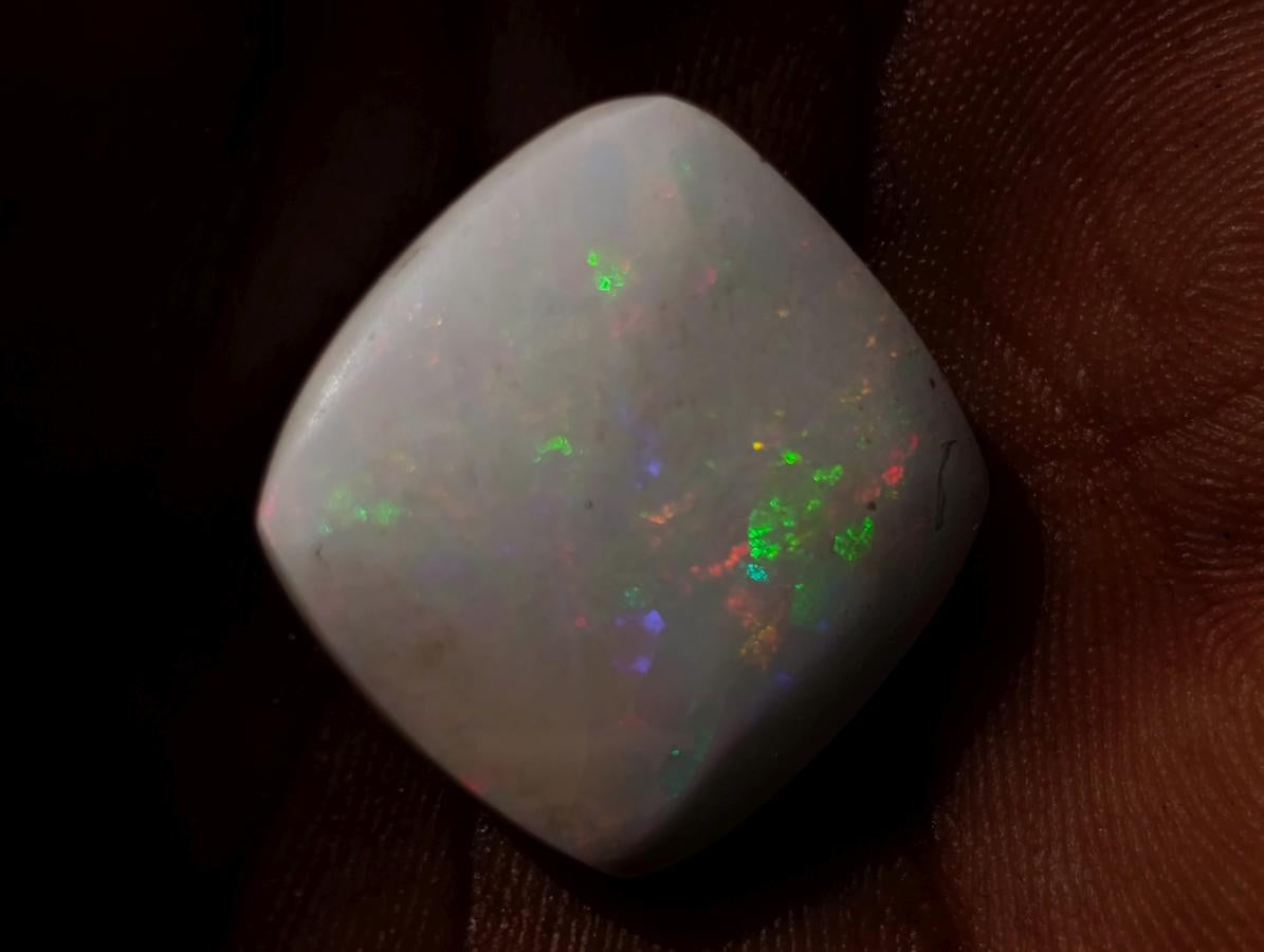 Polished Flashing Square Cut Welo Precious Opal Cabochon x 1 From Welo, Ethiopia