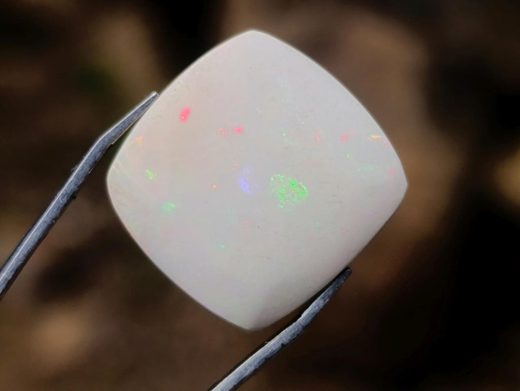 Polished Flashing Square Cut Welo Precious Opal Cabochon x 1 From Welo, Ethiopia