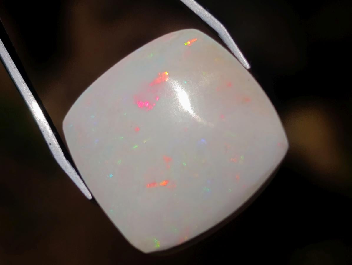 Polished Flashing Square Cut Welo Precious Opal Cabochon x 1 From Welo, Ethiopia