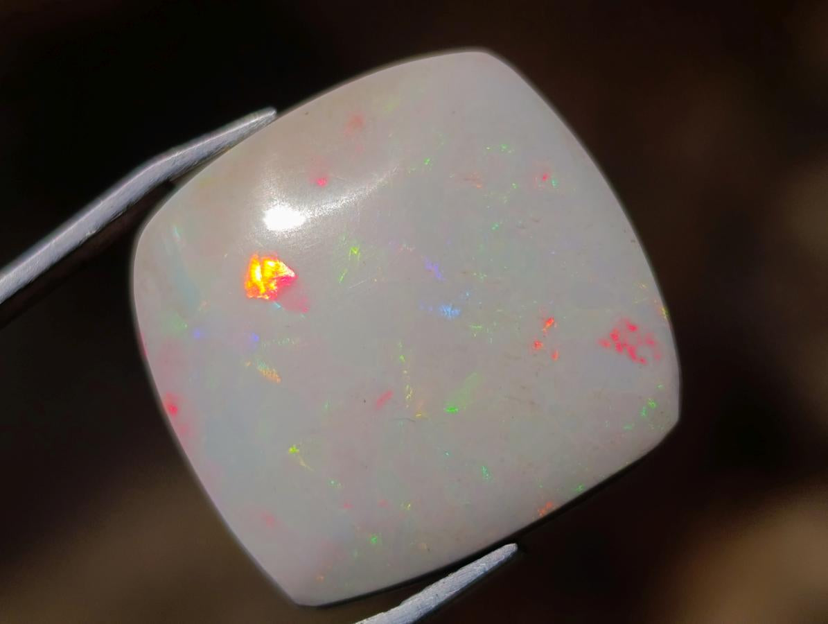 Polished Flashing Square Cut Welo Precious Opal Cabochon x 1 From Welo, Ethiopia