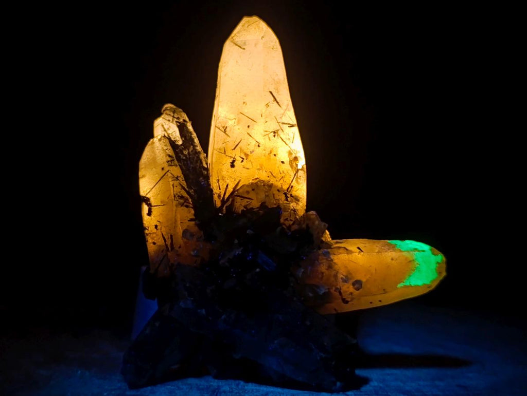 Natural Erongo Smokey Quartz with Black Schorl Tourmaline in a Splayed Formation x 1 From Erongo, Namibia