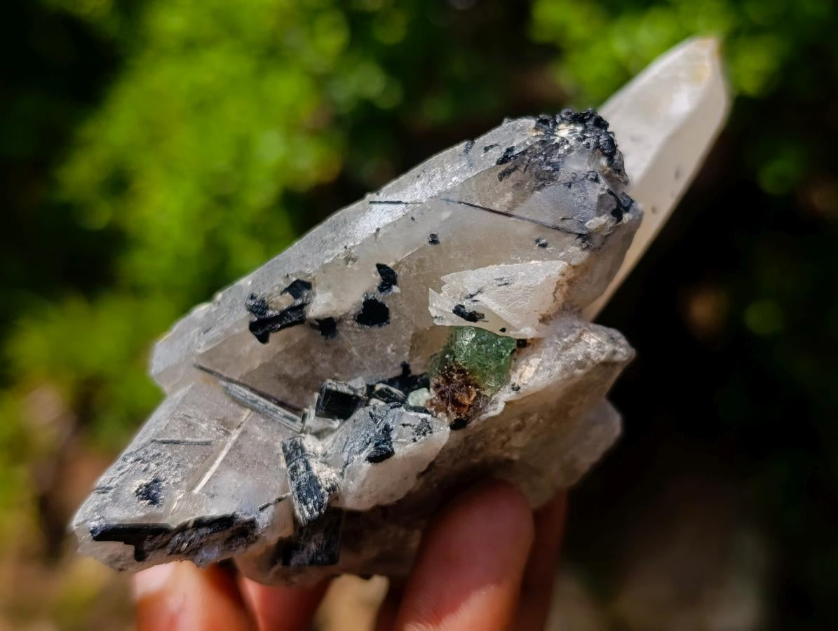 Natural Erongo Smokey Quartz with Black Schorl Tourmaline in a Splayed Formation x 1 From Erongo, Namibia