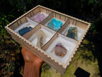Natural Mixed Collectors Set of 6 African Minerals in a Wooden Display Box x 1 From Southern Africa