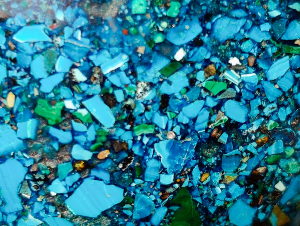 Polished Bright Silica Chrysocolla, Azurite and Malachite Conglomerate Sphere x 1 From Congo