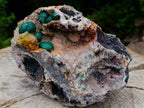 Natural Large Rare Ball Malachite on Quartz and Dolomite Specimen x 1 From Mindingi Mine, Congo